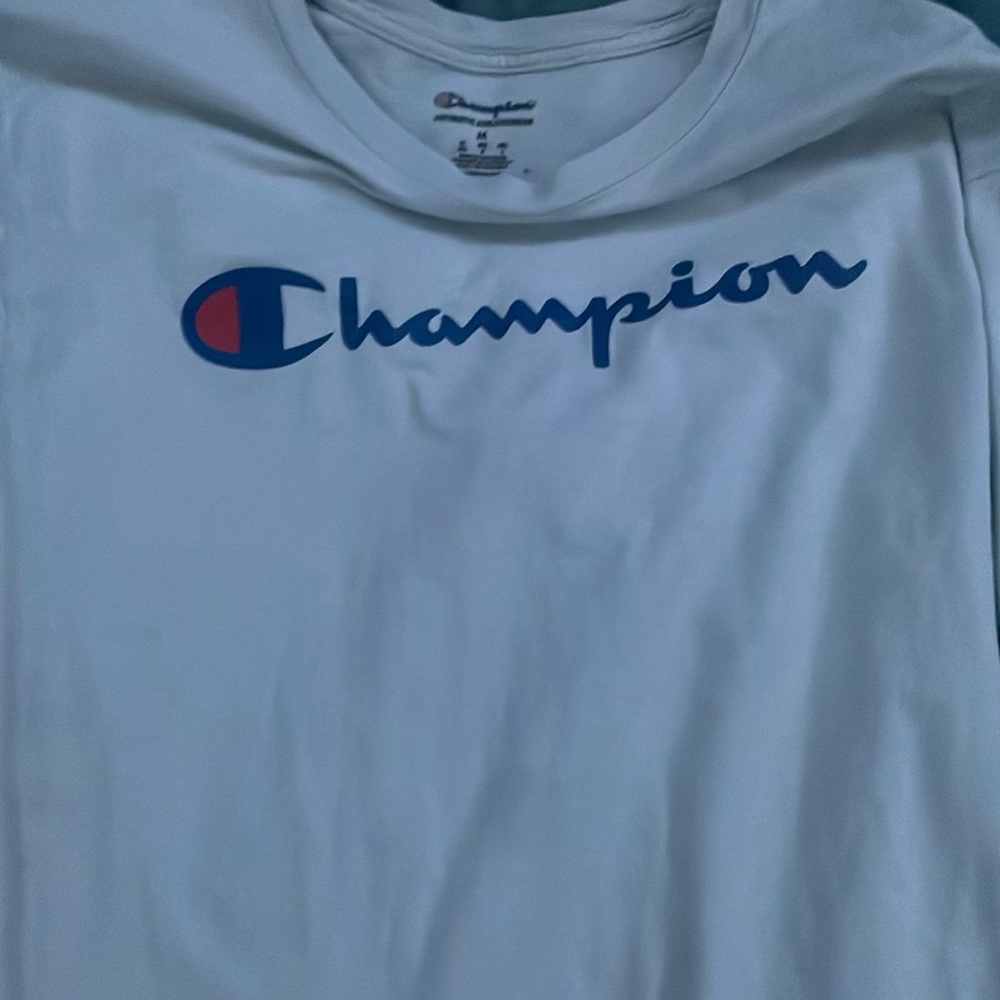 White champion t-shirt long sleeve
